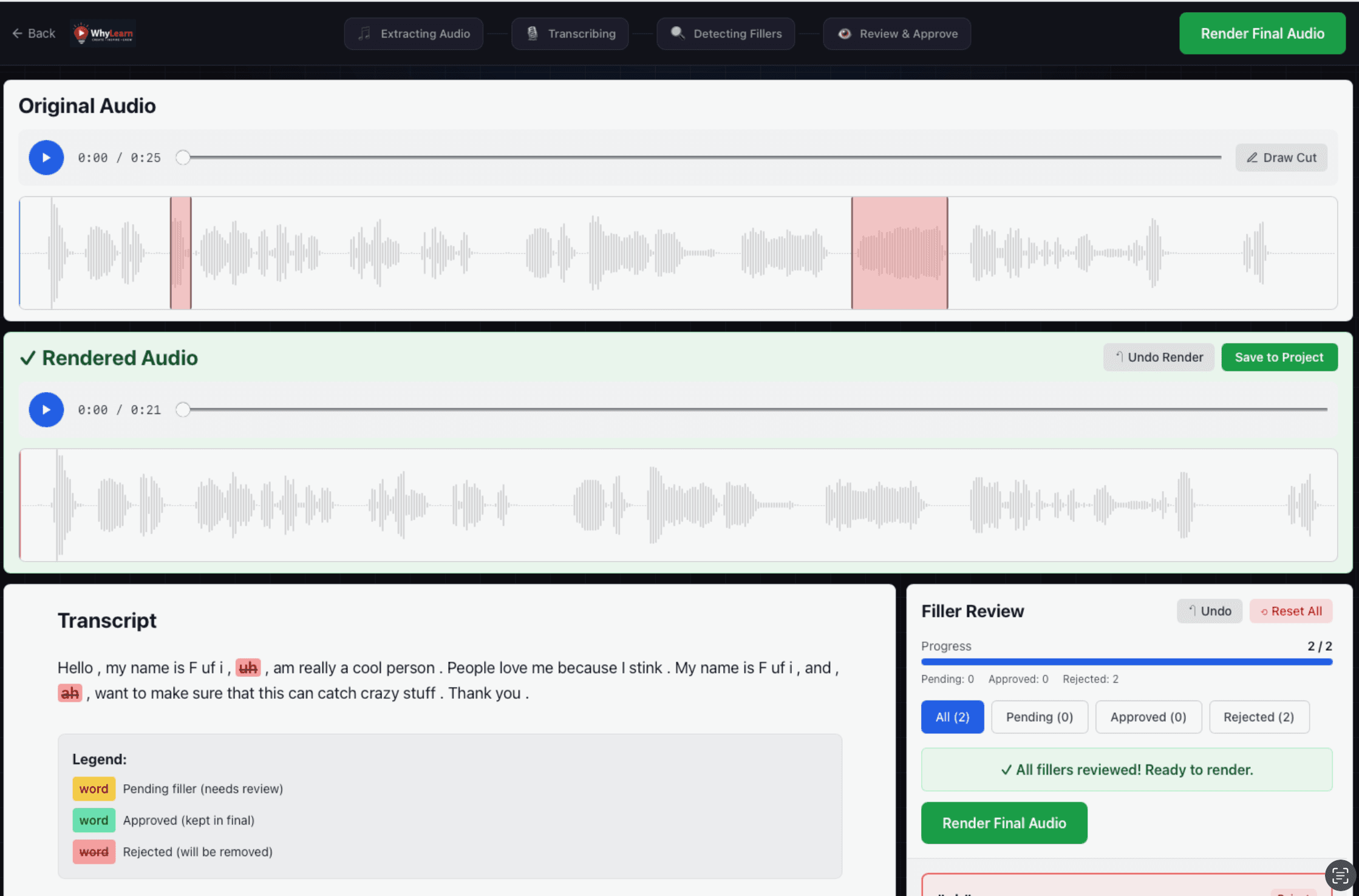 Audio AI Editing Program